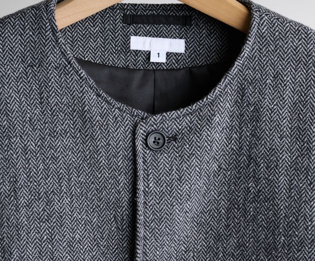 Herringbone CN Jacket Close Up Collar